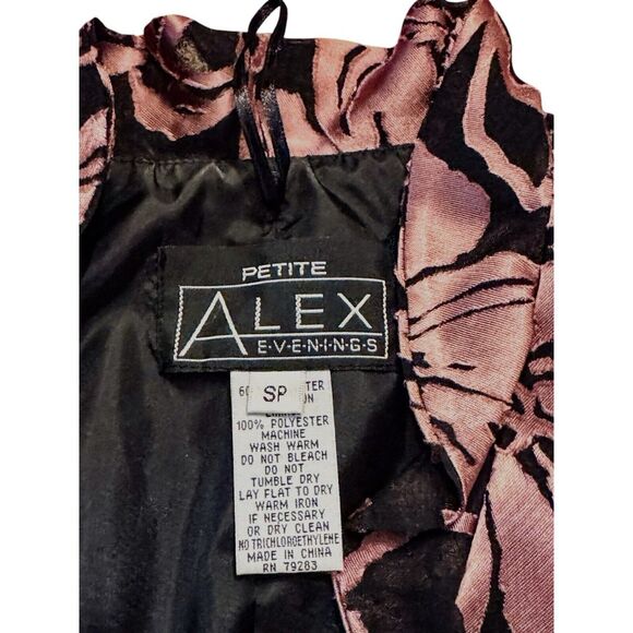 Vintage ALEX EVENINGS Wrap Bolero Style Jacket Black/Floral Women's Size… - Picture 3 of 11